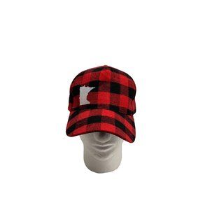 Snco Mens Hat One Size Cap Buffalo Plaid Print Minnesota Flannel Red Black One S